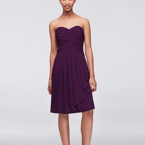 David's Bridal Short Crinkle Chiffon Bridesmaid Dress